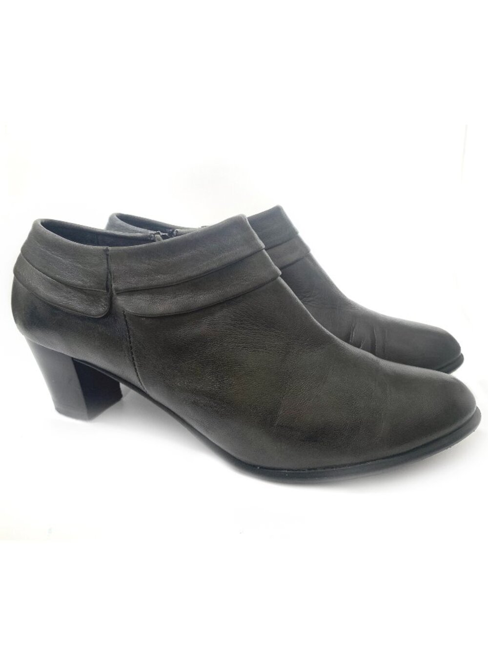 VIA LIETTO Women’s Maggie Gray Leather Ankle Boots Size 39 EU / 8.5 US with Box